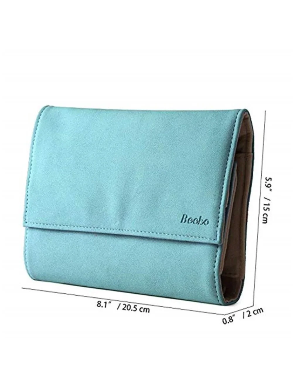 Travel Jewelry Organizer Roll Blue Necklace Earring Ring Storage Case Portable